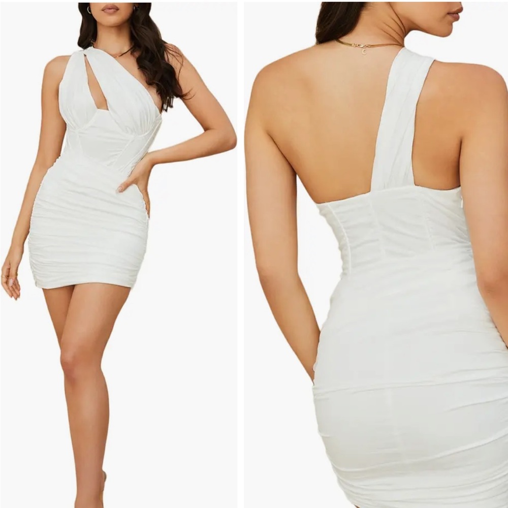 NWT House of CB Clementine Cutout Ruched Minidress XL = L+ = Size 10-12 - Picture 1 of 6